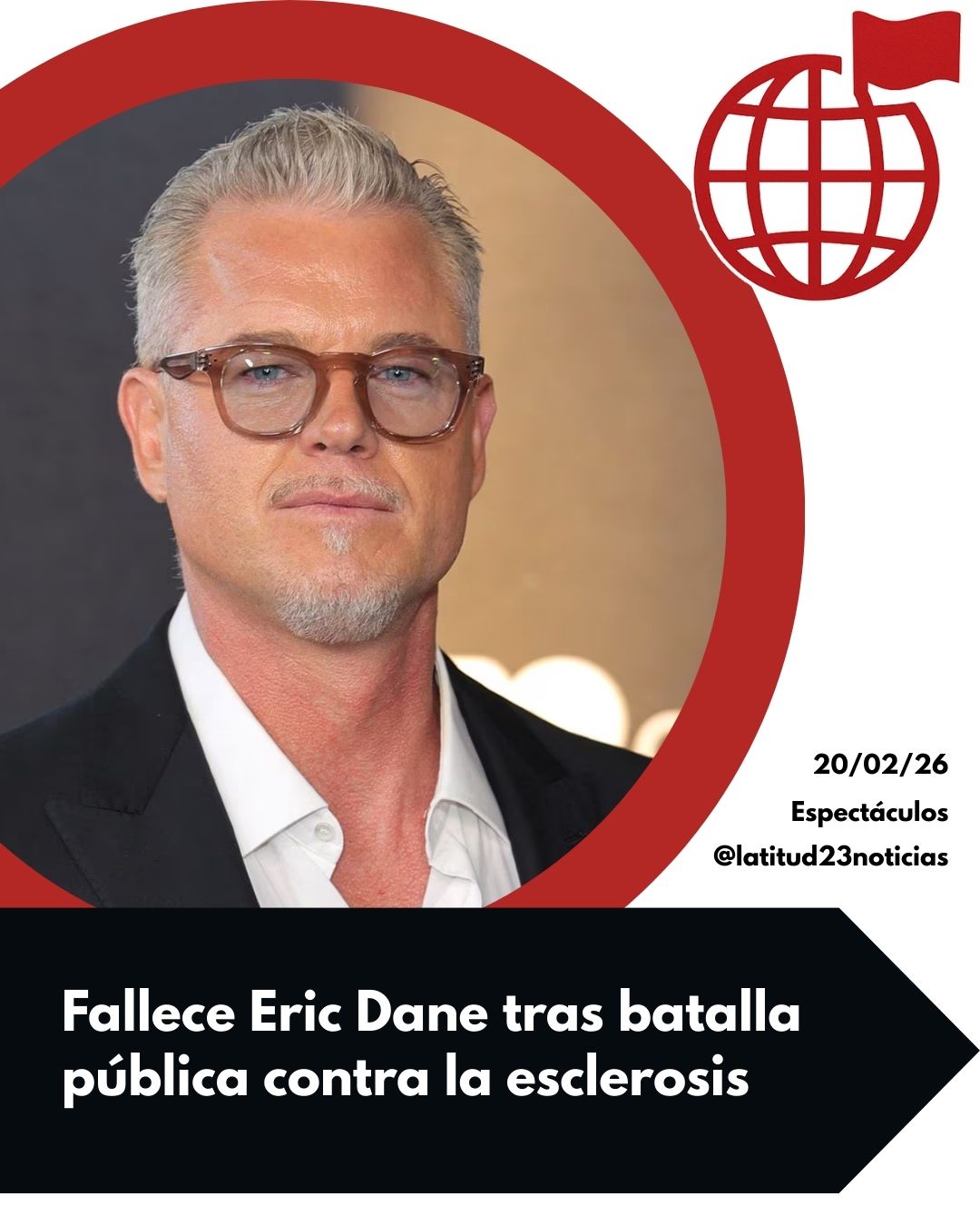 Fallece Eric Dane tras batalla pública contra la esclerosis